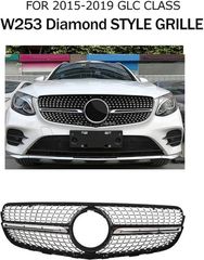 Μάσκα Για Mercedes-Benz GLC-Class X253 15-20 Diamond Look Μαύρο/Χρώμιο