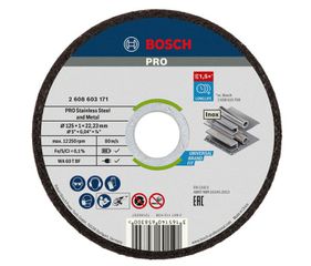 ΤΡΟΧΟΣ 125x1 INOX ΚΟΠΗΣ PRO Stainless Steel and Metal BOSCH 2608603171