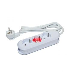 Bachmann BM-387.270R Extension Cord Schuko X 3 Connection Via Schuko T 1.5 M Cable Unprotected White Green Stamp 0.18
