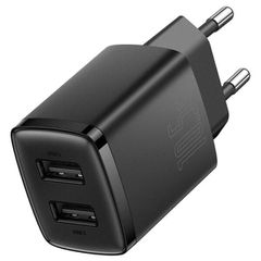 Baseus CCXJ010201 Φορτιστής Χωρίς Καλώδιο με 2 Θύρες USB-A 10.5W Μαύρος (Compact 2U)