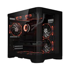 1STPLAYER UV5 Gaming Mini Tower Κουτί Υπολογιστή με Πλαϊνό Παράθυρο Μαύρο