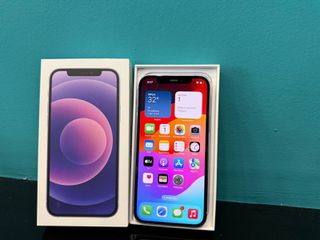 iPhone 12 64 Μωβ + ακουστικά καινούργια + 2 θήκες