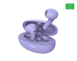 Trust TR-25299 Yavi Earbud Bluetooth Handsfree Ακουστικά με Θήκη Φόρτισης Μωβ