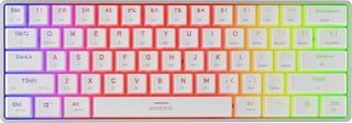 Genesis NKG-2197 Thor 660 G2 Gaming Μηχανικό Πληκτρολόγιο 60% με Gateron Brown διακόπτες και RGB φωτισμό (Αγγλικό US) Λευκό