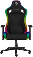 Genesis NFG-2247 Trit 660 Υφασμάτινη Καρέκλα Gaming με Ρυθμιζόμενα Μπράτσα και RGB Φωτισμό Μαύρη
