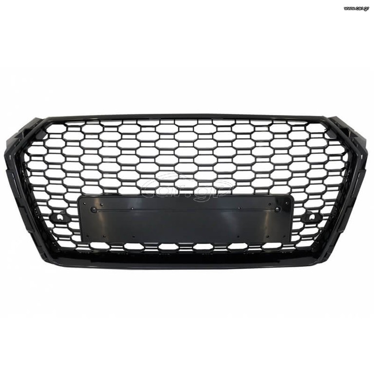 Μάσκα Για Audi A4 B9 16-19 RS4 Look Κυψελωτή Γυαλιστερό Μαύρο 1 Τεμάχιο