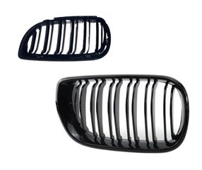 Καρδιές Μάσκας Για Bmw 3 E46 02-05 Sedan/Touring M4 Look Με Διπλή Γρίλια Tri-Color Μαύρο Γυαλιστερό 2 Τεμάχια-thumb-5