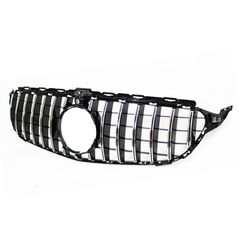 Μάσκα Για Mercedes-Benz C-Class W205 14-18 GT Amg Panamericana Look 360° Με 14 Γραμμές Μαύρο/Χρώμιο 1 Τεμάχιο-thumb-1