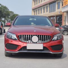 Μάσκα Για Mercedes-Benz C-Class W205 14-18 GT Amg Panamericana Look 360° Με 14 Γραμμές Μαύρο/Χρώμιο 1 Τεμάχιο-thumb-2