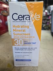 Wholesale Cerave Hydrating Sunscreen Face Sheer with Tint - SPF 30