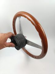 Vintage ξύλινο τριάκτινο τιμόνι NARDI TYP ND 360 W KBA 70083-thumb-4
