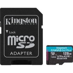 Kingston Κάρτα Μνήμης microSDXC Canvas Go! Plus Gen4 (128GB | class 10 | UHS-I | 200MB/s) + Αντάπτορας