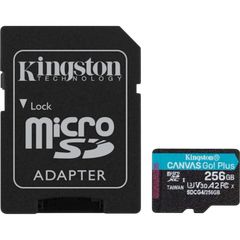 Kingston Κάρτα Μνήμης microSDXC Canvas Go! Plus Gen4 (256GB | class 10 | UHS-I | 200MB/s) + Αντάπτορας