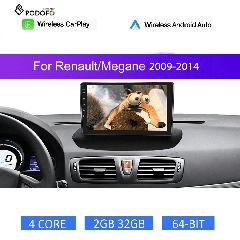 Renault Megane 3 (2009-14) Android οθόνη 9" 2+32GB Ασύρματο CarPlay & Aσύρματο Android Auto GPS WiFi EQ