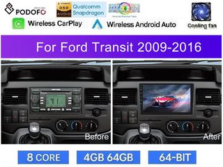 Ford Transit (2000-16) Οθόνη 9" Android 15 | 4GB + 64GB | 8-Core Snapdragon | Ασύρματο CarPlay & Android Auto GPS WiFi DSP FM/RDS
