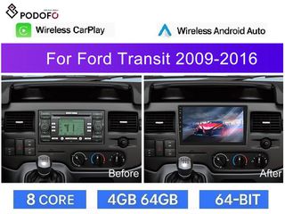 Ford Transit (2000-16) Android Car Radio 9" 4+64GB Ασύρματο CarPlay & Android Auto GPS WiFi DSP