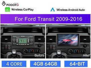 Ford Transit (2000-16) Android οθόνη 9" 4+64GB Ασύρματο CarPlay & Android Auto GPS WiFi DSP
