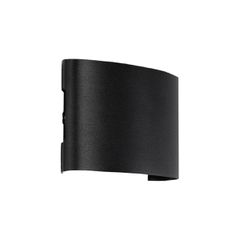 Φωτιστικό Τοίχου - Απλίκα LED 8W 1000lm 30° AC 220-240V Αδιάβροχο IP65 Θερμό Λευκό 2700K - CREE XPE Chip & TÜV SÜD Driver - Μαύρο Ματ - Μ12 x Π4 x Υ8cm - 5 Χρόνια Εγγύηση