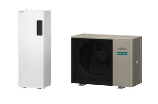 FUJITSU Comfort Series με Hydro Tank WGEP100KR3-19/WPEG080KRF αντλία θερμότητας MONOBLOCK 8KW 60°C Μονοφασική
