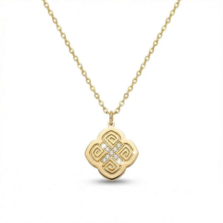 Χρυσό κρεμαστό cross clover