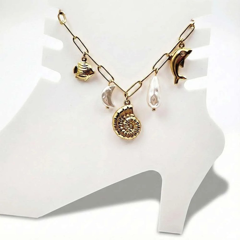 Summer charms anklet αλυσίδα ποδιού χρυσή