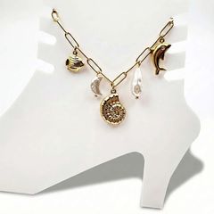 Summer charms anklet αλυσίδα ποδιού χρυσή
