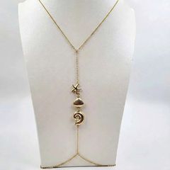 Summer love αλυσίδα σώματος χρυσή bodychain