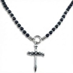 Cross chain with beads
