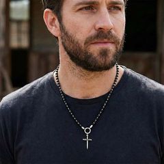 Cross chain with beads-thumb-1