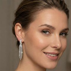 Diamonds fall silver earrings-thumb-1