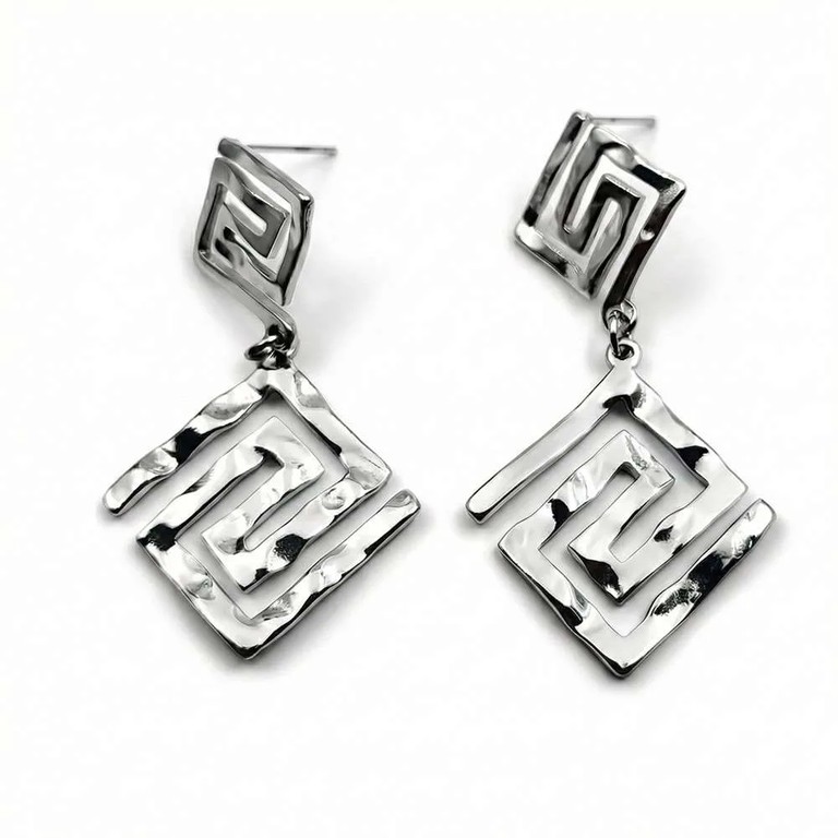 Meandros silver earrings