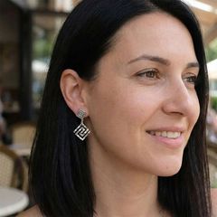 Meandros silver earrings-thumb-1
