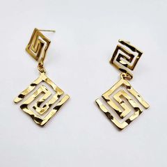 Meandros gold earrings