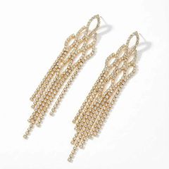 Gold rhinestone elegant earrings γυναικεία σκουλαρίκια