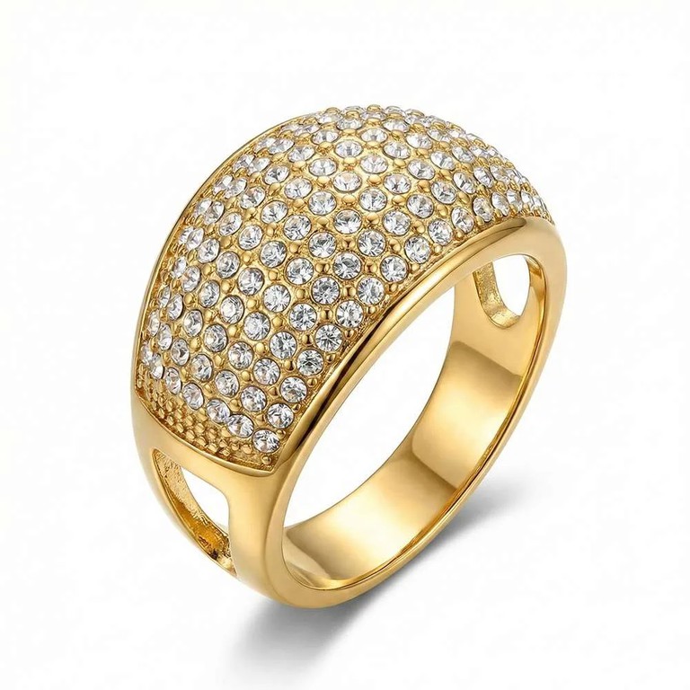 Chunky diamonds gold ring