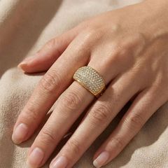 Chunky diamonds gold ring-thumb-1
