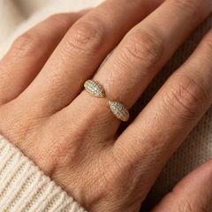 Two drops gold ring γυναικείο δαχτυλίδι-thumb-1