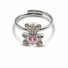 Pink silver teddy ring γυναικείο δαχτυλίδι