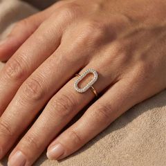 Tube gold ring γυναικείο δαχτυλίδι-thumb-1