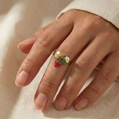 Strawberry gold ring γυναικείο δαχτυλίδι-thumb-1