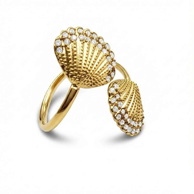 Shell gold ring