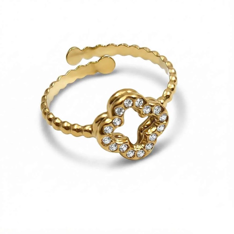 Leaf shiny gold ring γυναικείο δαχτυλίδι