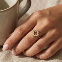 Leaf shiny gold ring γυναικείο δαχτυλίδι-thumb-1