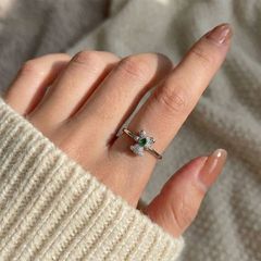 Green teddy steel ring γυναικείο δαχτυλίδι-thumb-1