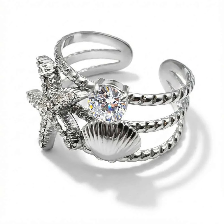 Silver charms ring