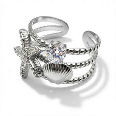 Silver charms ring