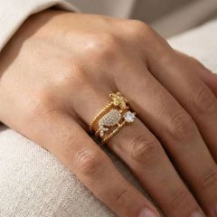 Gold ring with symbols γυναικείο δαχτυλίδι-thumb-1