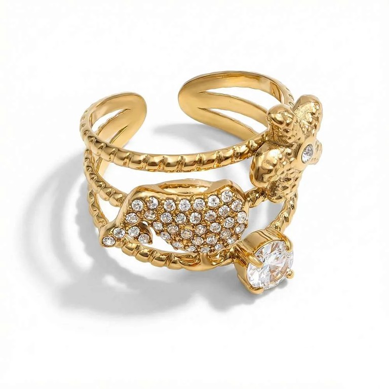 Gold ring with symbols γυναικείο δαχτυλίδι