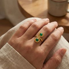 Green stone ring δαχτυλίδι γυναικείο-thumb-1