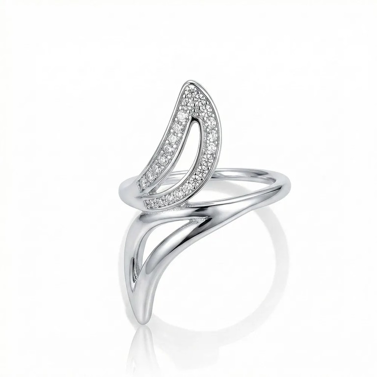 Double omnia silver ring